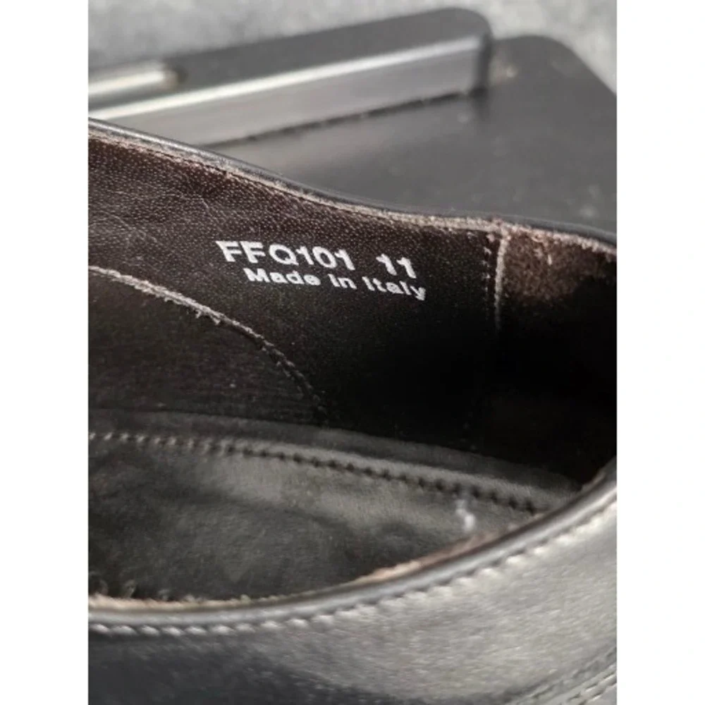 Paul Fredrick Mens Size 11 Leather Upper Oxford Dress Shoes Black Red Made Italy